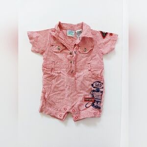 Gas Pump Jockey Coveralls Shortsuit Halloween Costume 6-9m Simply Basic Vintage‎